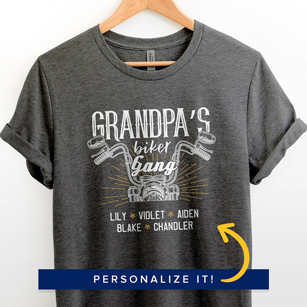 Grandpa Biker Shirt and Dad Motorcycle Personalized T-Shirt