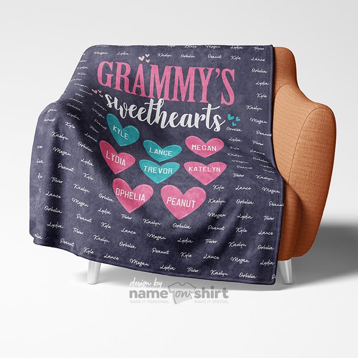 Personalized Grandma's Sweethearts Blanket