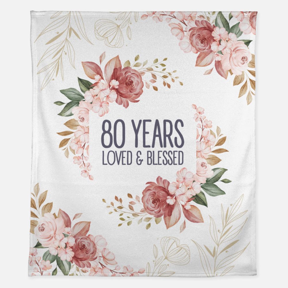 80 Years Orange Blanket Soft Fleece Blanket - 50" x 60"