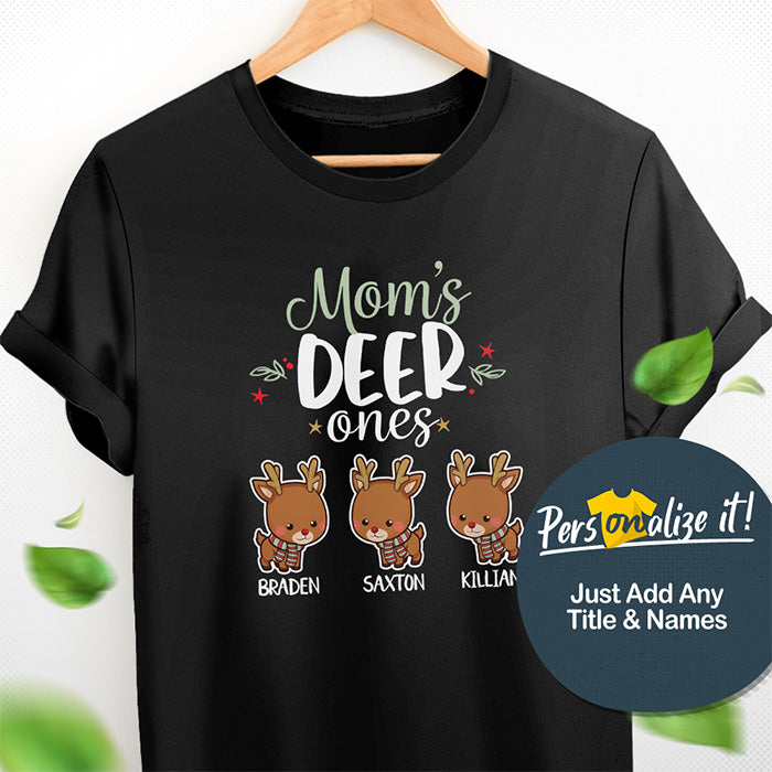 Mom Deer Ones Christmas Personalized T-Shirt