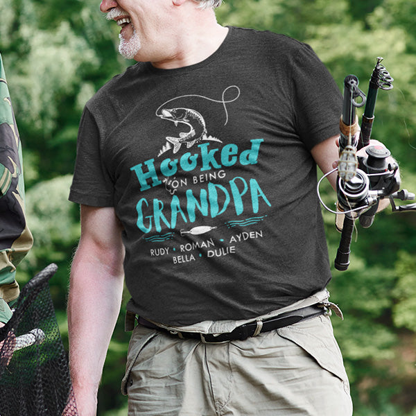 Inktastic I Hooked Grandpa's Heart with Fishing Rod Youth T-Shirt