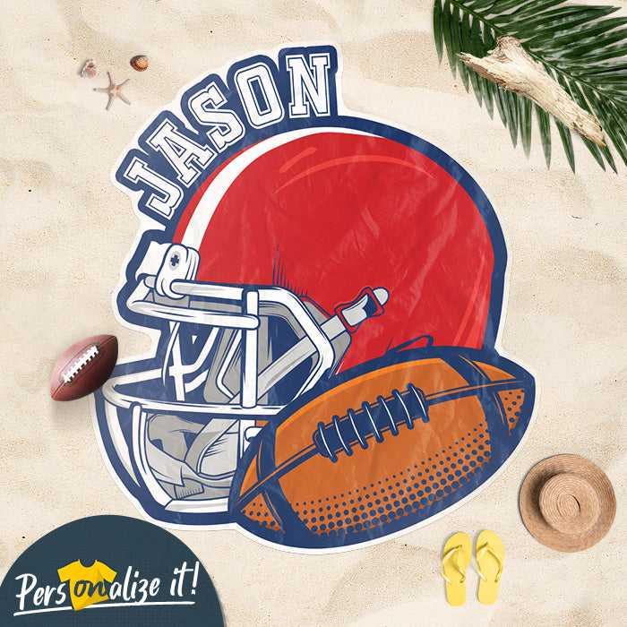Personalized Football Player's Name Shaped Beach Towel