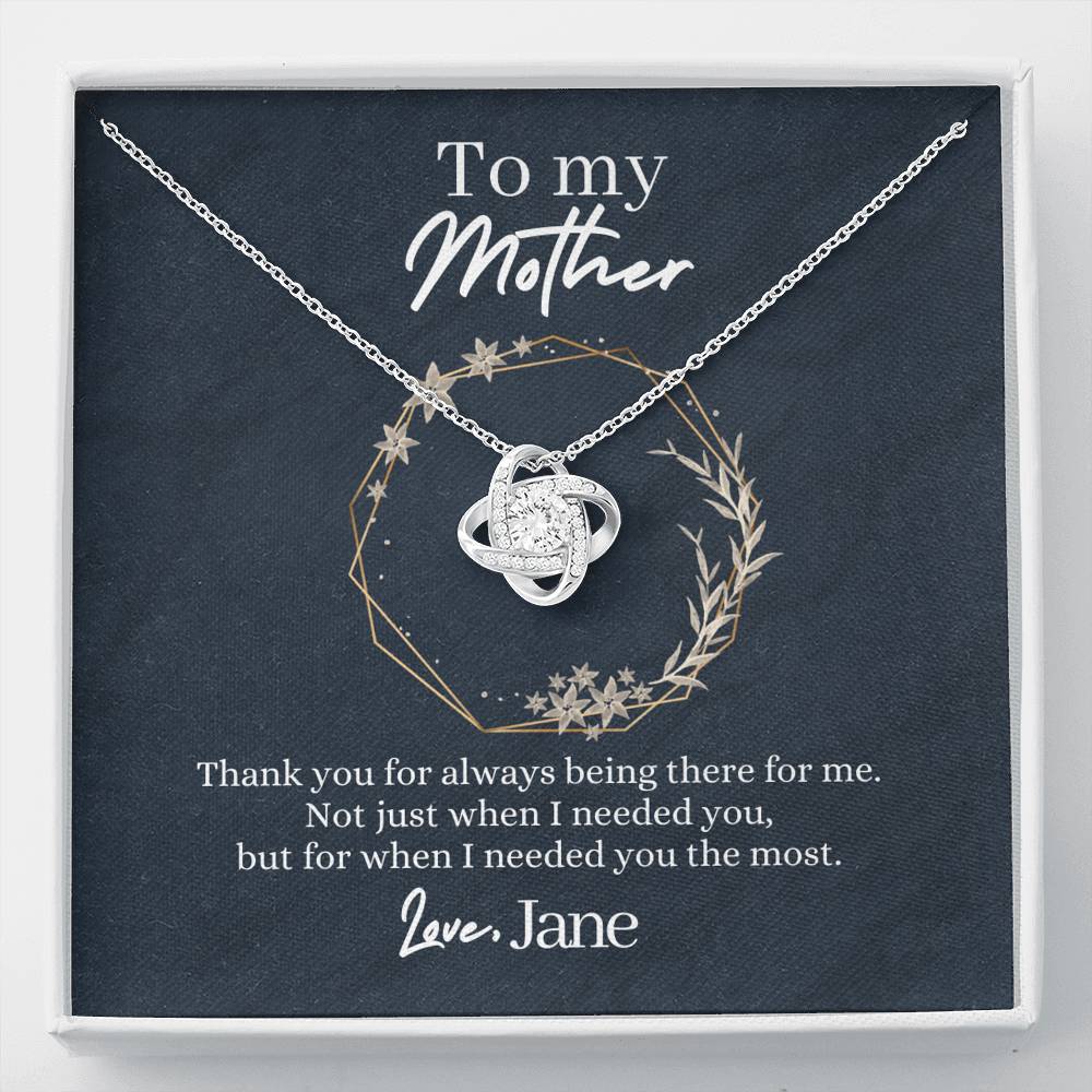 When I needed You The Most Love Knot Necklace Personalized Card